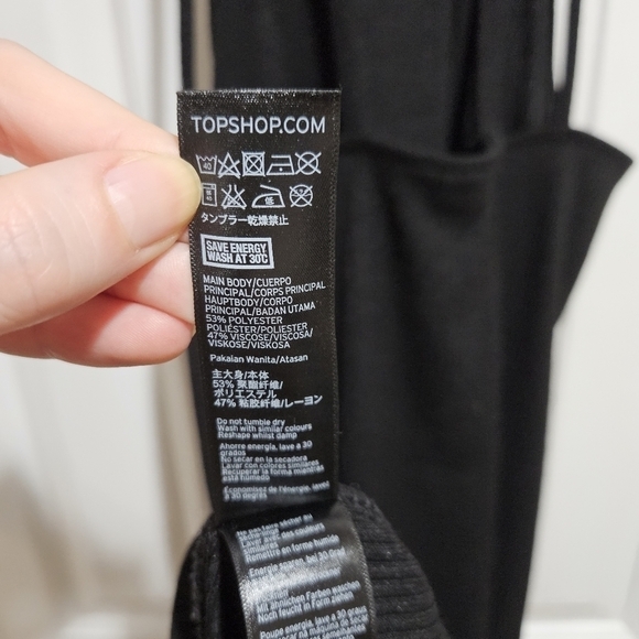 TOPSHOP Black High Neck Sleeveless Dress with Cut Out Back Size 10 - Picture 9 of 11